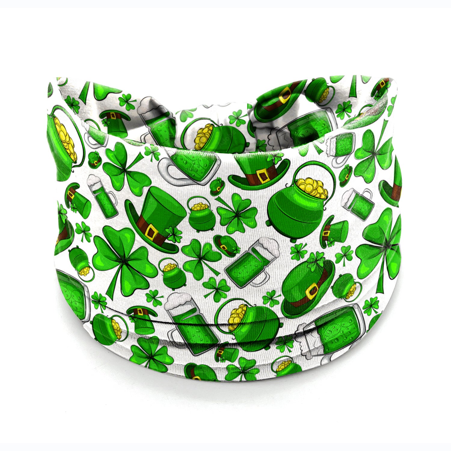 Wholesale St. Patrick's Day Printed Irish Shamrock Elastic Hairband Wide Bandana